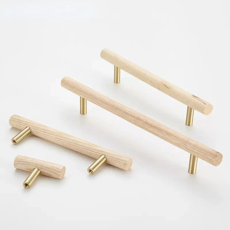 Natural Walnut + Brass Furniture Door Handles