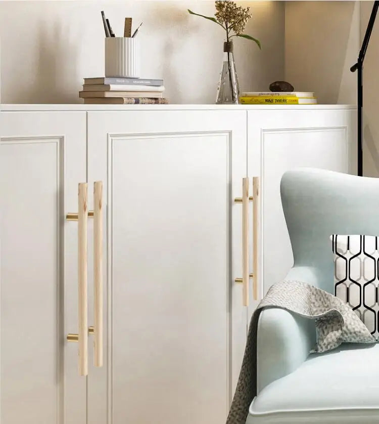 Natural Walnut + Brass Furniture Door Handles
