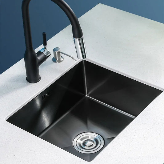 38x30cm Small Black Bar Sink 304 Stainless Steel Kitchen Sink Undermount Single Bowl For Home Improvement With Drain Accessories