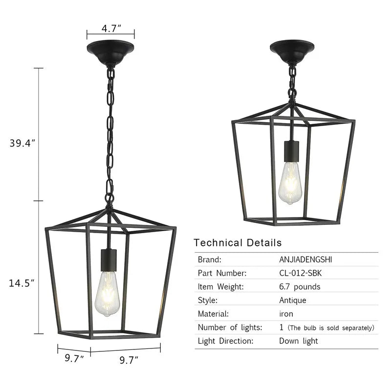 LED Pendant Vintage Loft Lantern Classic Style