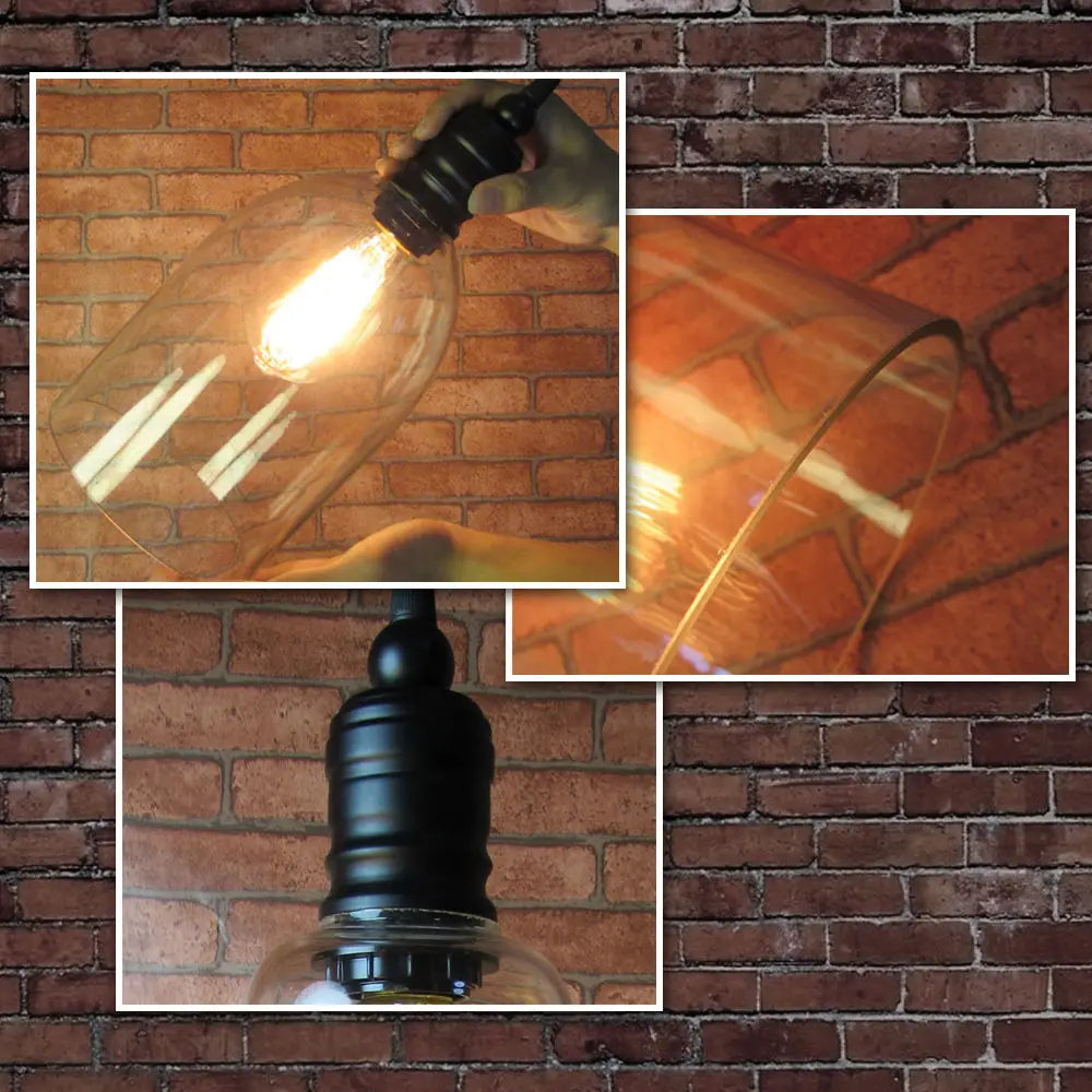 Edison Vintage glass industrial pendant light