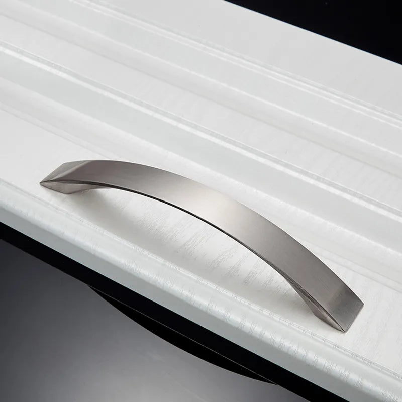 Jessica Brushed Silver Aluminium Kitchen Door Handles Modern Style