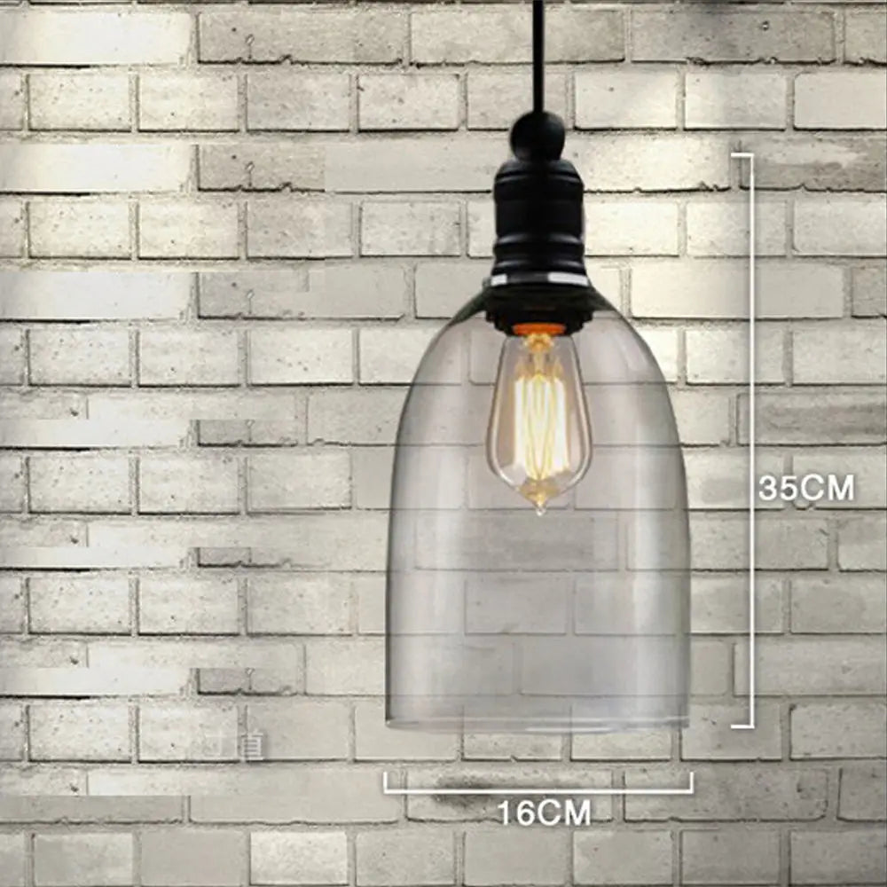 Edison Vintage glass industrial pendant light