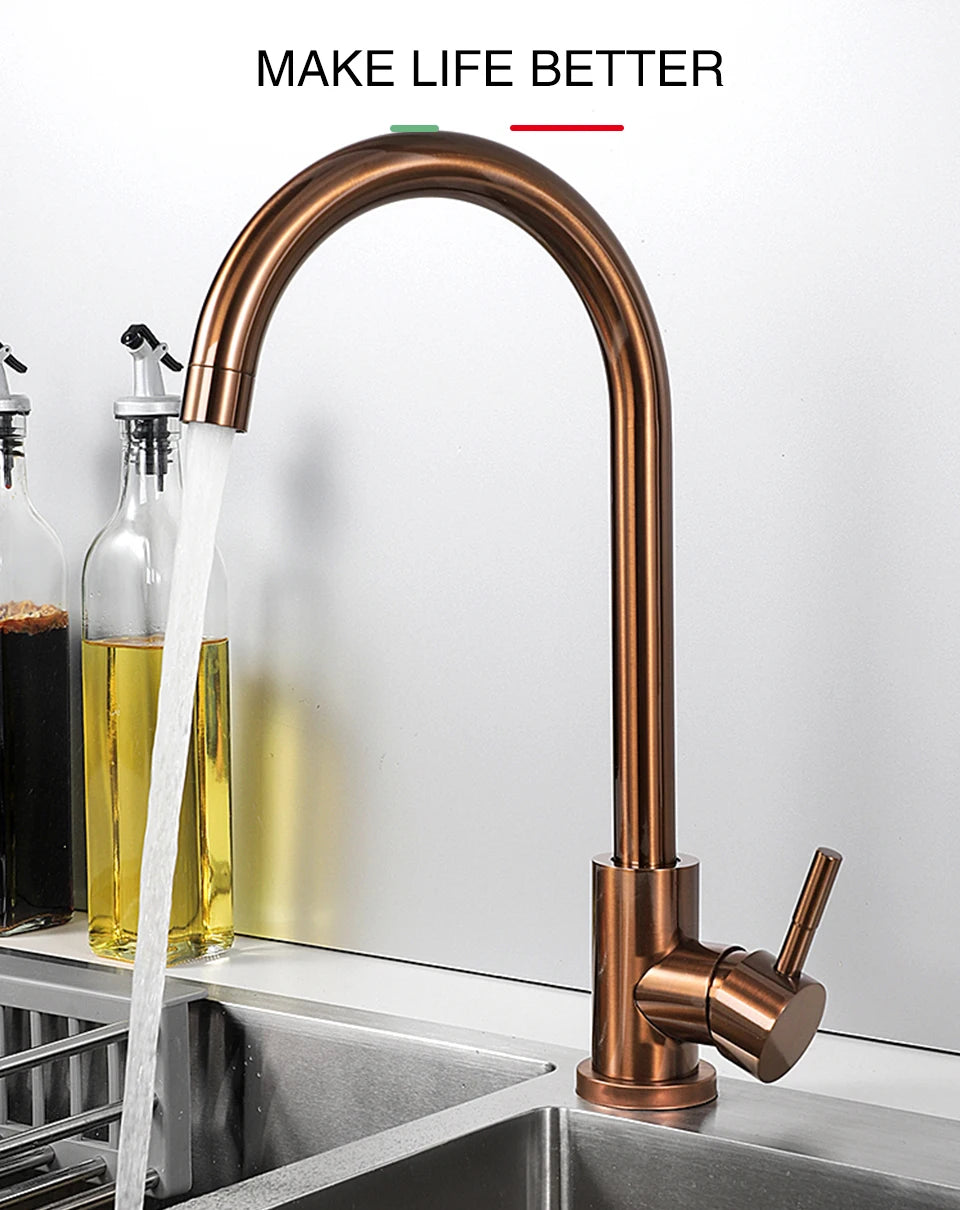 Rose Gold Stainless Steel Tap