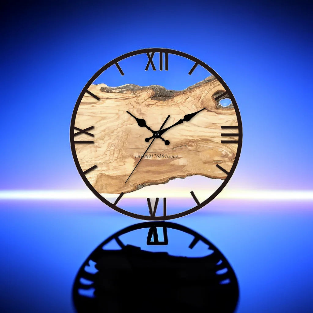 New Transparent Acrylic Wood Grain Wall Clock High Quality Luxury Wall Decoration Clocks