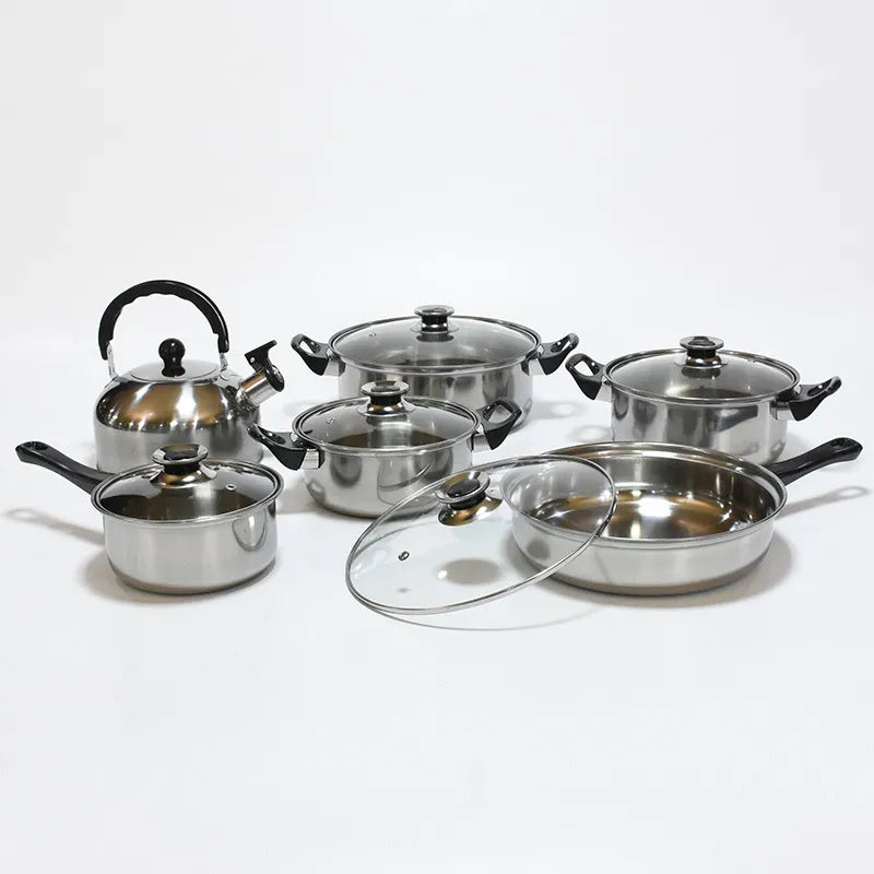 12-piece induction Pot set Non-stick Stainless Steel