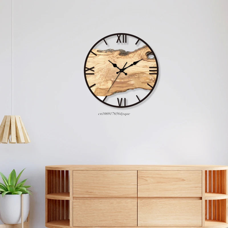 New Transparent Acrylic Wood Grain Wall Clock High Quality Luxury Wall Decoration Clocks