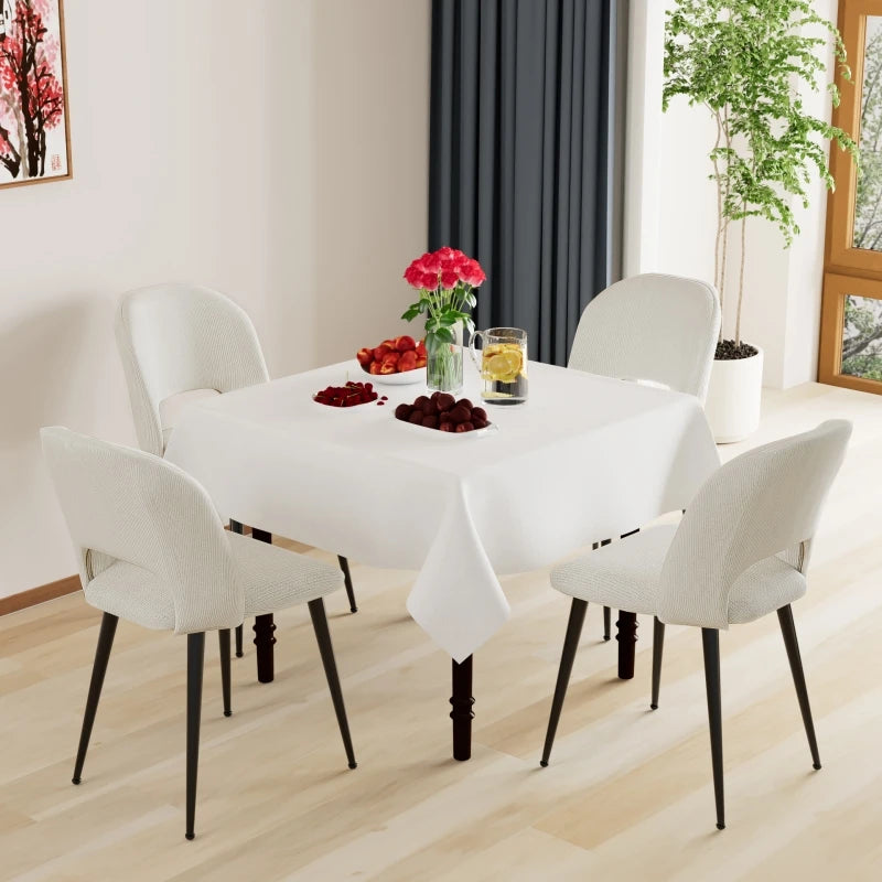 2 x Luxury Dining Chairs With Metal Legs