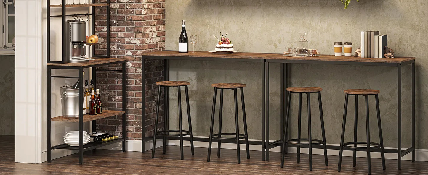 set of 2 Nordic Bar stools with Metal Legs Kitchen Counter Bar Stools Set with Footrest