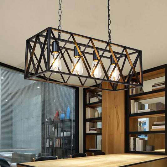 4 and 6 Bulb Industrial Chandelier Pendant