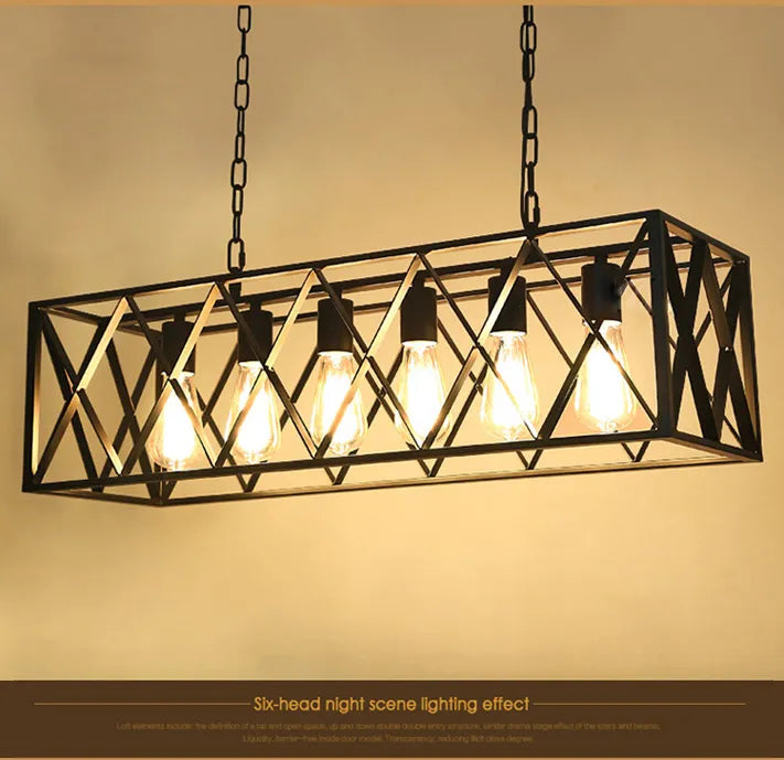 4 and 6 Bulb Industrial Chandelier Pendant