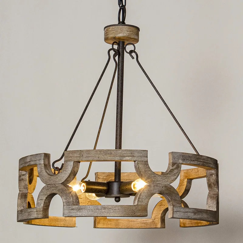 Echo Vintage Wood Chandelier