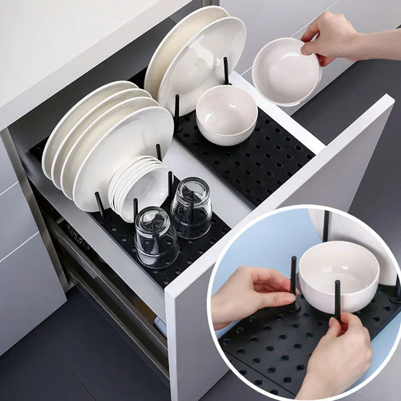 Kitchen Storage Solution- Adjustable Tray Drying Rack and Organizer