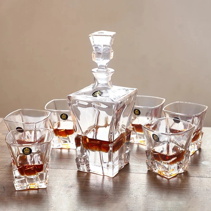 Beautiful Crystal Decanter With Glasses