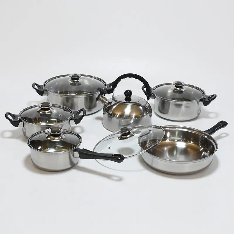 12-piece induction Pot set Non-stick Stainless Steel