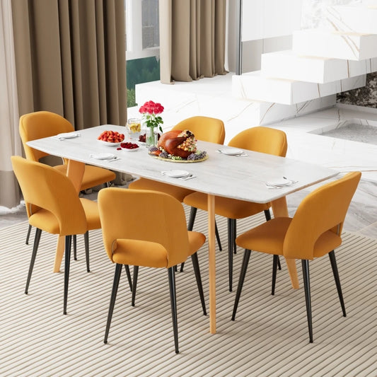 2 x Luxury Dining Chairs With Metal Legs