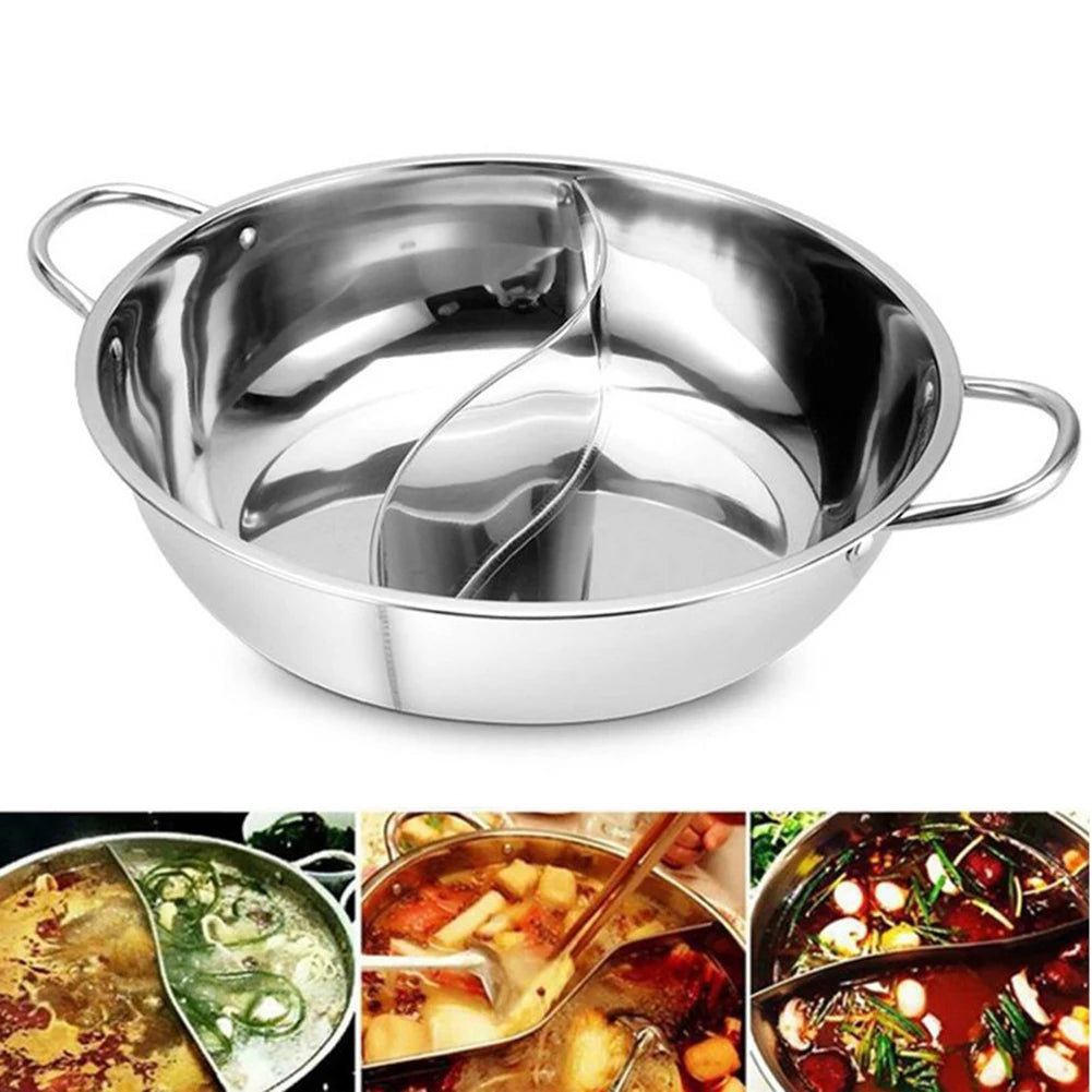 Stainless Steel Induction pan, Gas Stove Compatible twin divider