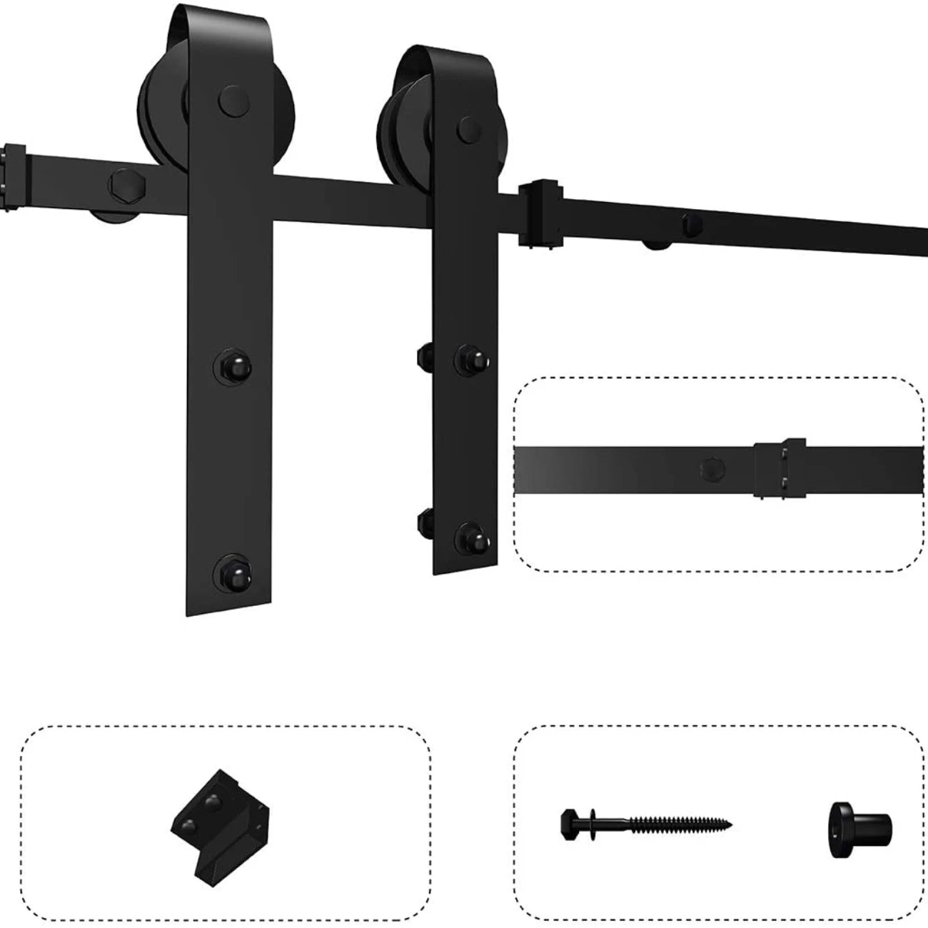 Sliding Barn Door Hardware Kit Including Track