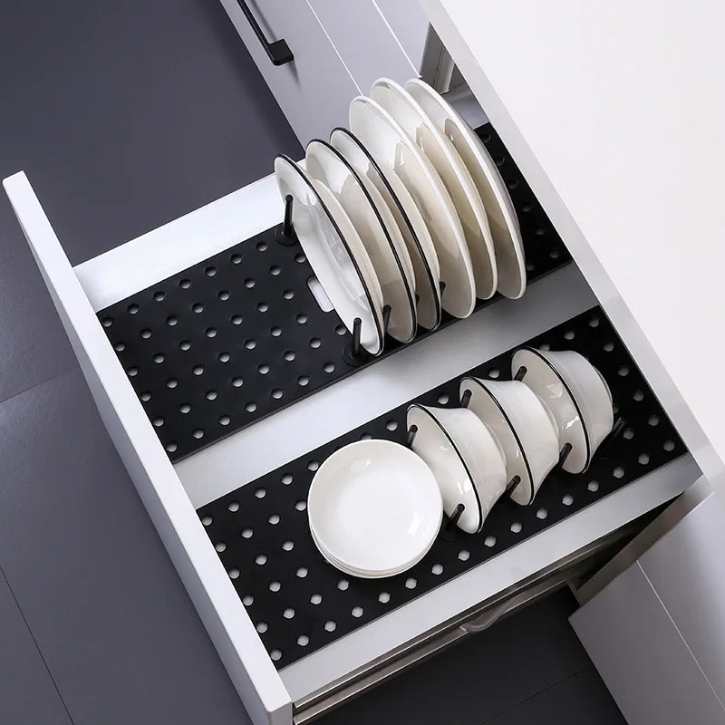 Kitchen Storage Solution- Adjustable Tray Drying Rack and Organizer