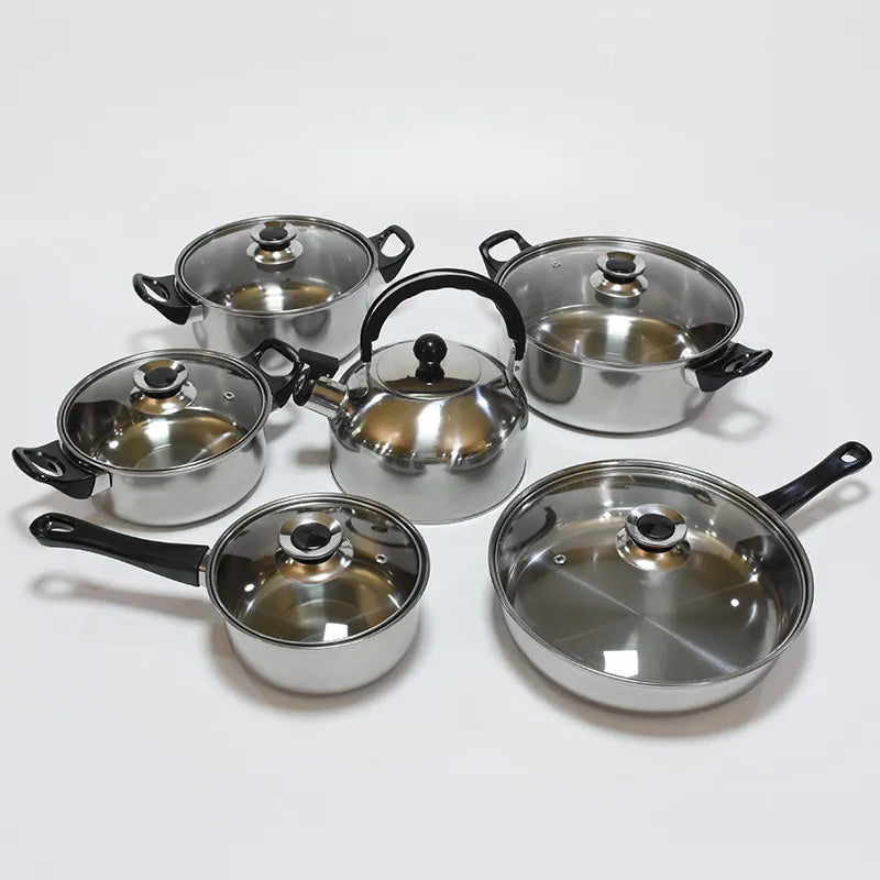 12-piece induction Pot set Non-stick Stainless Steel