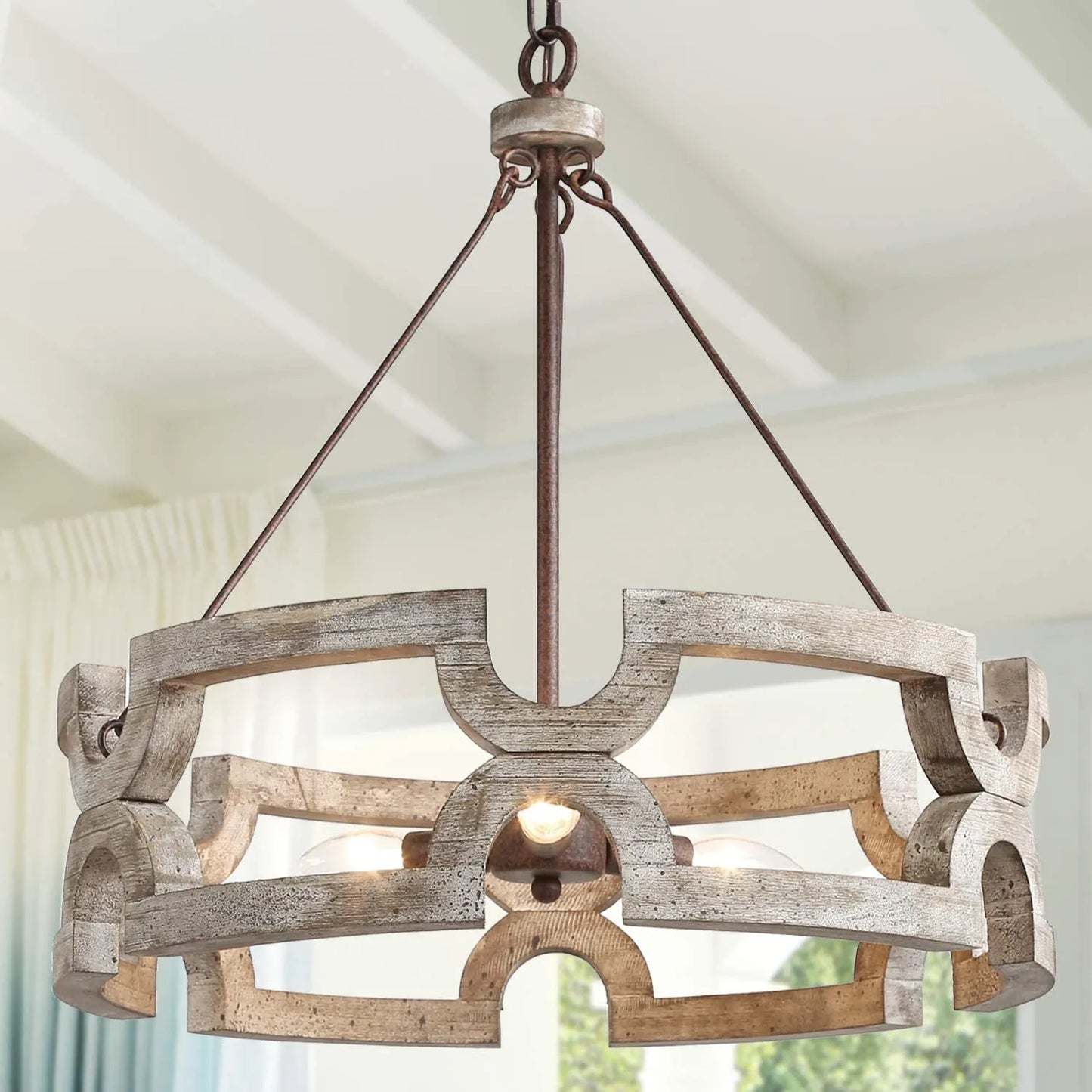 Echo Vintage Wood Chandelier