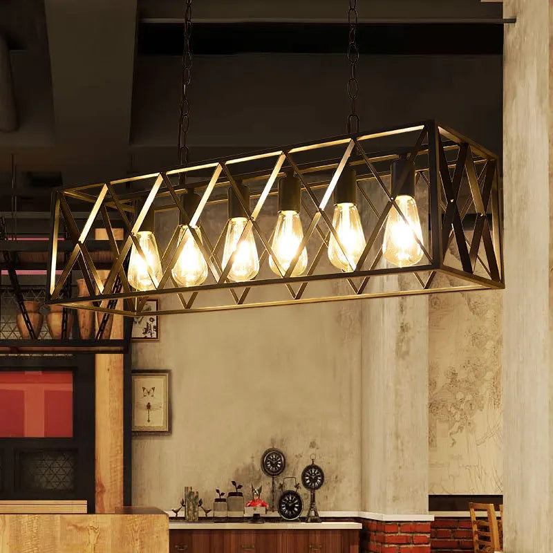 4 and 6 Bulb Industrial Chandelier Pendant