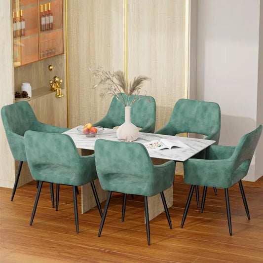 2 X Velvet Dining Chairs With Soft Cushion Backrest