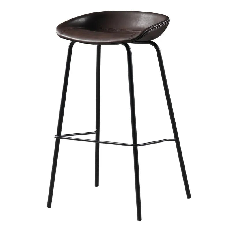 4 x Luxury hand crafted bar stools with elegant s/steel black legs