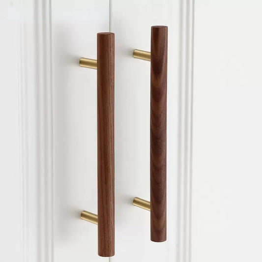Natural Walnut + Brass Furniture  Door Handles